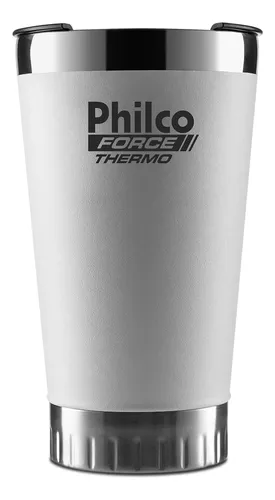 copo térmico philco 475ml inox quente ou frio com tampa vedada – preto ou branco copo térmico philco 475ml inox quente ou frio com tampa vedada – preto ou branco