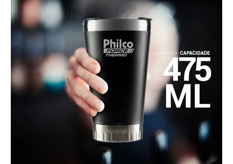 copo térmico philco 475ml inox quente ou frio com tampa vedada – preto ou branco copo térmico philco 475ml inox quente ou frio com tampa vedada – preto ou branco