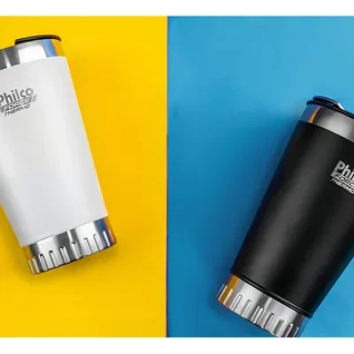 copo térmico philco 475ml inox quente ou frio com tampa vedada – preto ou branco